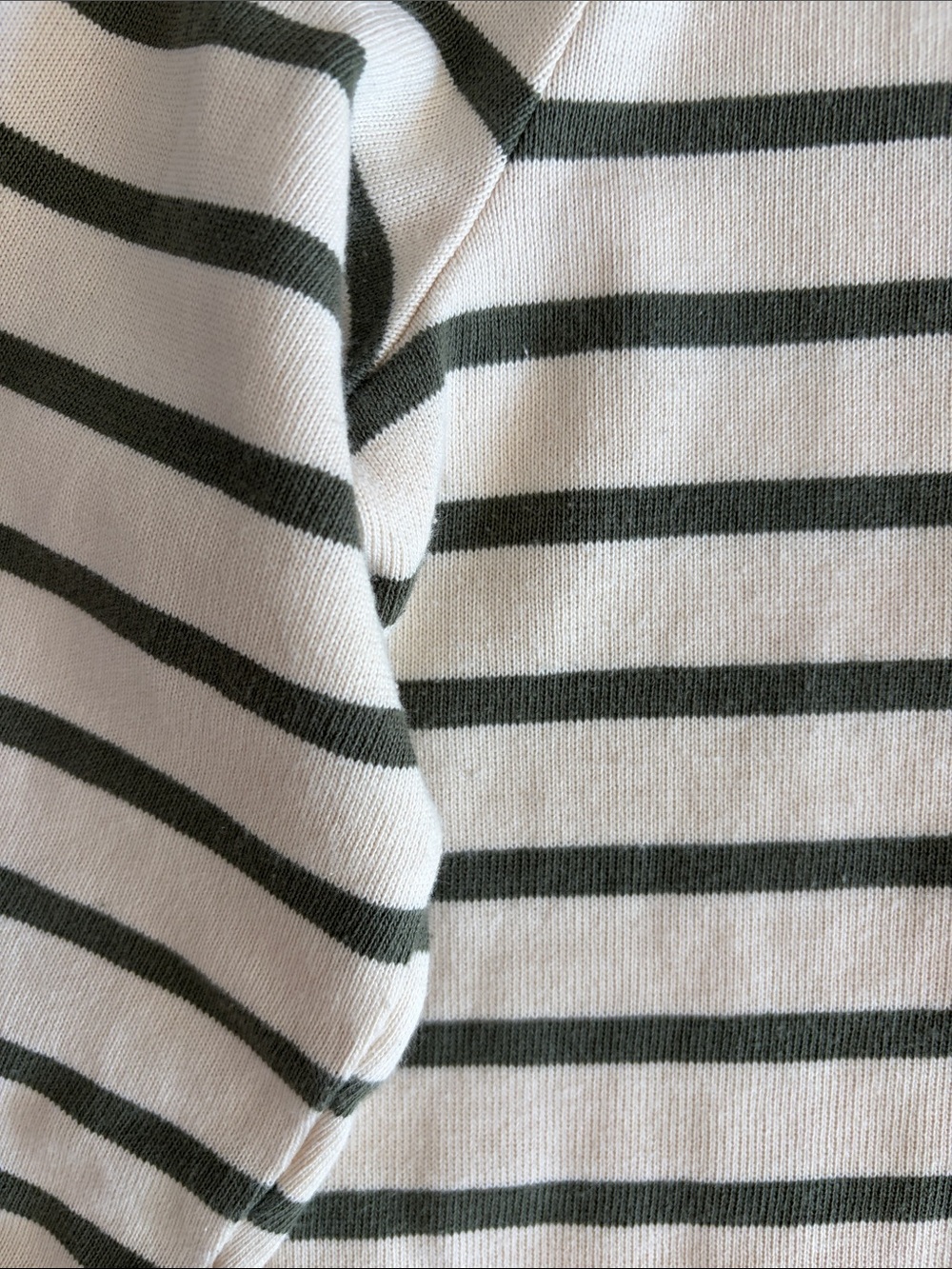 Sézane Cream and Olive Green Striped Knit Top - Picture 4 of 6